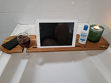 Bath Caddy suits 1 or 2 People Holds 2 x Wine Glasses, 2 x Tablets