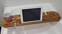 Bath Caddy suits 1 or 2 People Holds 2 x Wine Glasses, 2 x Tablets