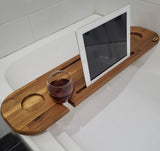 Bath Caddy suits 1 or 2 People Holds 2 x Wine Glasses, 2 x Tablets