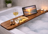 Handmade Wooden Bath Caddy | Tablet Slot, Free Personalisation