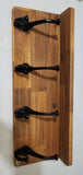 Coat / Hat /Bag/ Key Rack with Shelf and 4 x Cast Iron Hooks Free Engraving, great as a gift idea