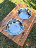 Elevated Extra Large Double Dog Feeding Station with Stainless Steel Bowls Flat Pack