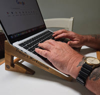 Laptop Stand, Timber Personalised Ergonomic Workstation, Portable, Gift Idea, Free Engraving