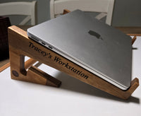 Laptop Stand, Timber Personalised Ergonomic Workstation, Portable, Gift Idea, Free Engraving