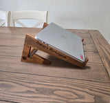Laptop Stand, Timber Personalised Ergonomic Workstation, Portable, Gift Idea, Free Engraving