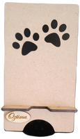 Doggy Phone Holder with Paw Prints  Free Personalisation