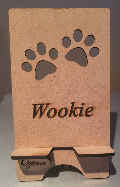 Doggy Phone Holder with Paw Prints  Free Personalisation