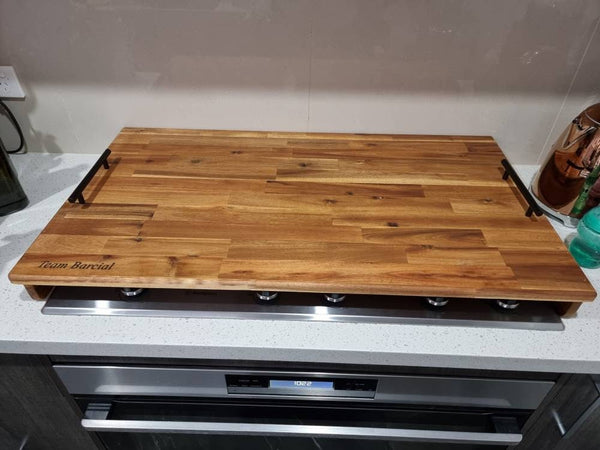 Stove Top Cover with Handles 650mm x 500mm x 30mm Risers or Legs