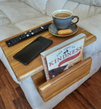 Arm Sofa Table with Pocket, great gift idea. Sit your Coffee, Phone, Snacks, Remote. Free Engraving.