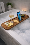 Handmade Wooden Bath Caddy | Tablet Slot, Free Personalisation