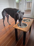 Elevated Tall Large Double Dog Feeding Station with Stainless Steel Dishes with 40cm Legss Flat Pack