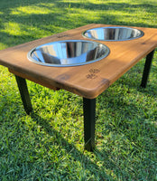 Elevated Extra Large Double Dog Feeding Station with Stainless Steel Bowls Flat Pack