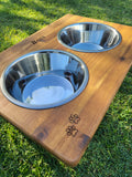 Elevated Extra Large Double Dog Feeding Station with Stainless Steel Bowls Flat Pack