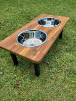 Elevated Large Dog Feeding Station with 2 x Stainless Steel Dishes Flat Pack.