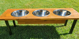 Elevated Triple Large Dog Feeding Station with Stainless Steel Dishes 90cm x 30cm Flat Pack