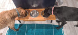 Elevated Triple Large Dog Feeding Station with Stainless Steel Dishes 90cm x 30cm Flat Pack