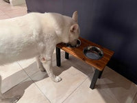 Elevated Tall Large Double Dog Feeding Station with Stainless Steel Dishes with 40cm Legss Flat Pack