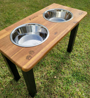 Elevated Tall Large Double Dog Feeding Station with Stainless Steel Dishes with 40cm Legss Flat Pack