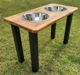 Elevated Tall Large Double Dog Feeding Station with Stainless Steel Dishes with 40cm Legss Flat Pack