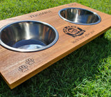 Medium Elevated Dog Feeding Station with 2 Stainless Steel Bowls 50cm x 30cm Flat Pack