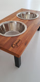 Medium Elevated Dog Feeding Station with 2 Stainless Steel Bowls 50cm x 30cm Flat Pack