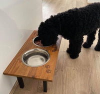 Medium Elevated Dog Feeding Station with 2 Stainless Steel Bowls 50cm x 30cm Flat Pack