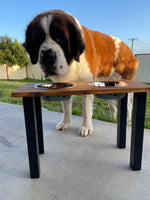 Elevated Tall Large Double Dog Feeding Station with Stainless Steel Dishes with 40cm Legss Flat Pack