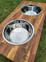 Elevated Large Dog Feeding Station with 2 x Stainless Steel Dishes Flat Pack.