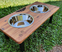 Elevated Large Dog Feeding Station with 2 x Stainless Steel Dishes Flat Pack.