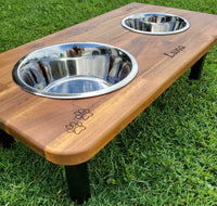 Medium Elevated Dog Feeding Station with 2 Stainless Steel Bowls 50cm x 30cm Flat Pack