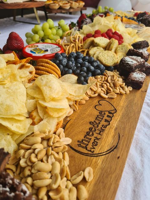 Grazing Board / Cheese Platter with Black Handles 120cm x 30cm
